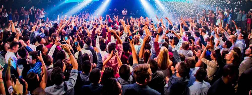 Crowd enjoying a live entertainment event
